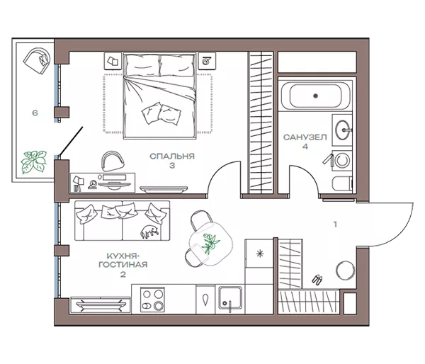 1-комнатные квартиры в ЖК Акценты