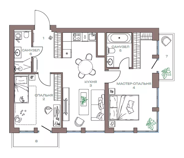 2-комнатные квартиры в ЖК Акценты