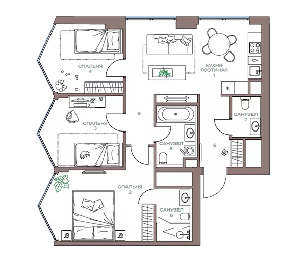 4-комнатные квартиры в ЖК Акценты